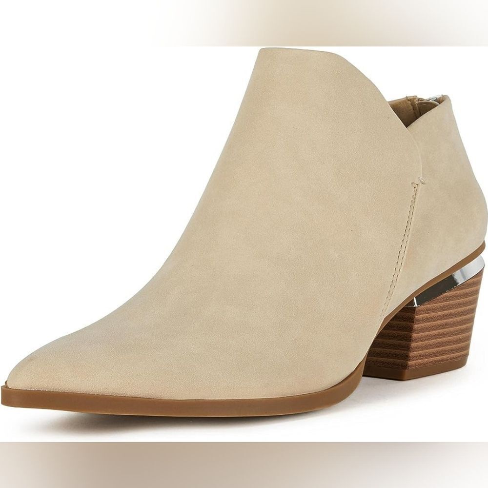 (34-2954)   ZBY Womens Pointed Toe Cut  Ankle Boots Sz 8.5